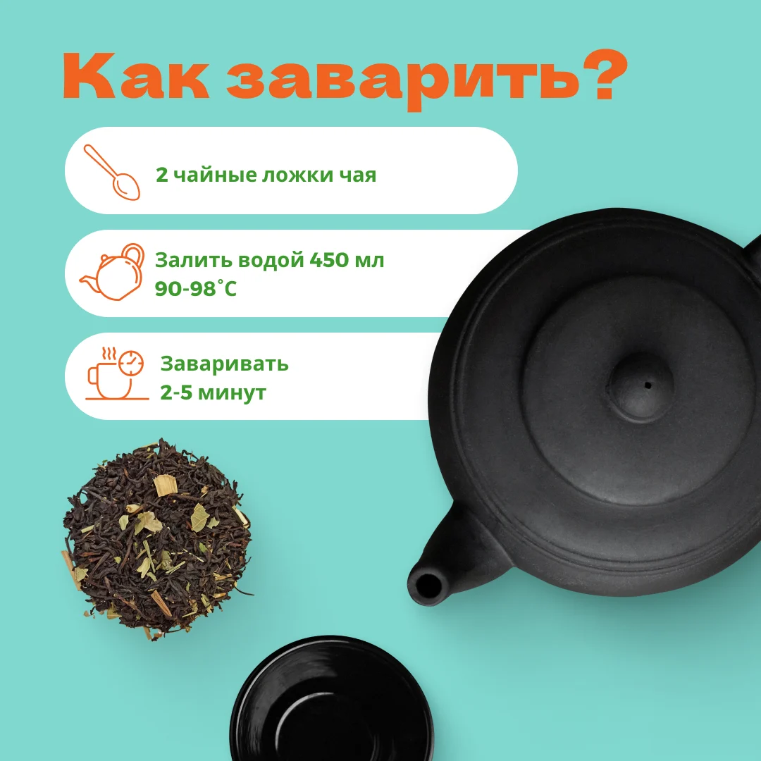 Чай Черный с мелиссой и мятой