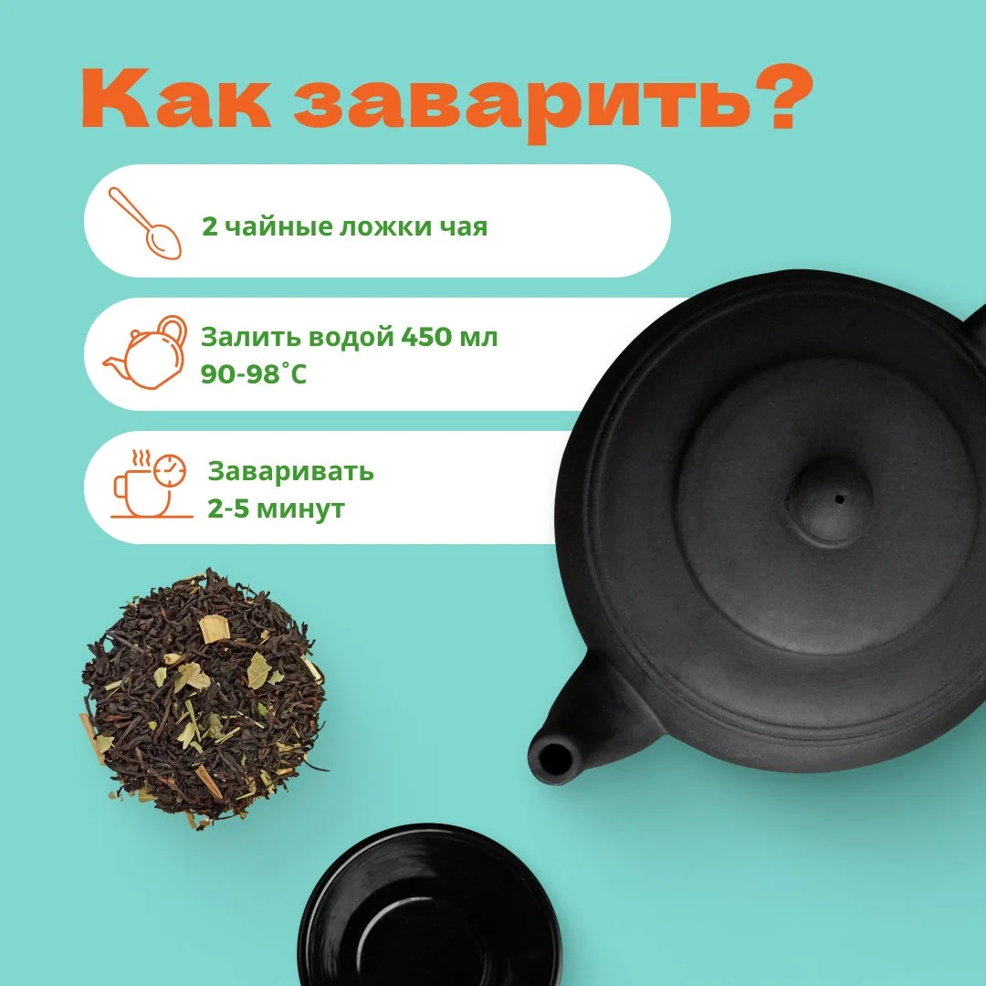 Чай Черный с мелиссой и мятой