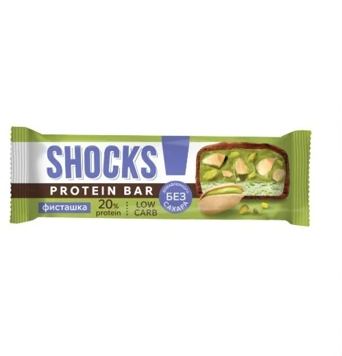 Батончик глазированный FitnesShock 50 гр. Фисташка