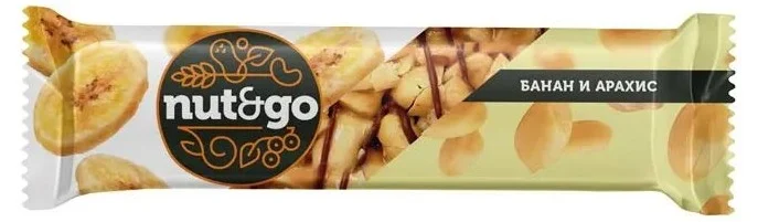 Батончик Nut and Go банан и арахис 42 гр