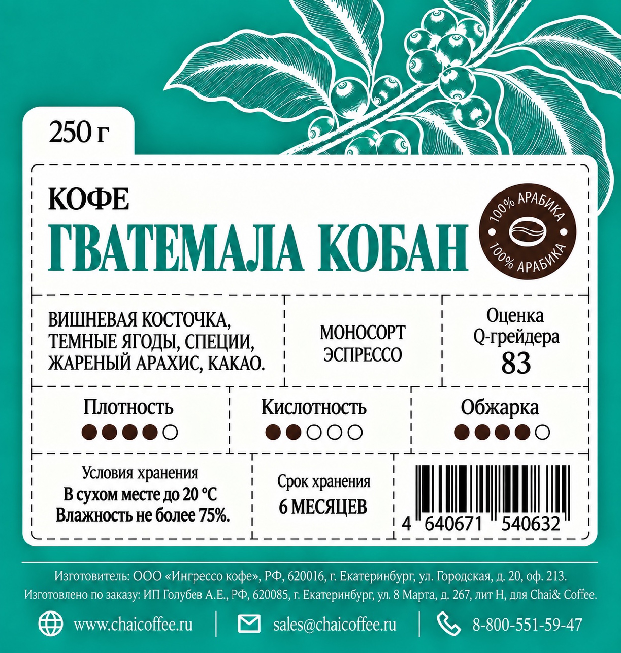 Кофе Гватемала Кобан
